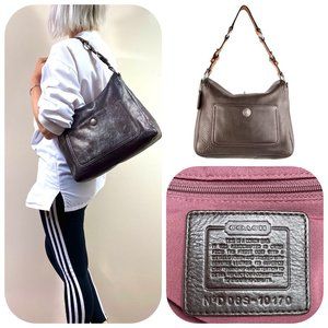 Coach Metallic Gray Shoulder Bag